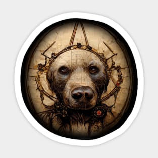 Labrador Retriever Surreal Steampunk Artwork, Dog Lover Sticker